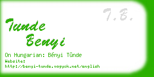 tunde benyi business card